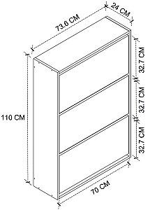 Dulap pentru incaltaminte Bofigo 18-03-12 White/Pine