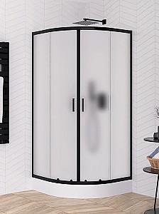 Cabina de dus New Trendy Suvia Black 80x80x206 ZS-0017 (cu cadita)