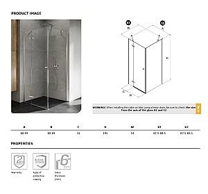 Cabina de dus New Trendy Kalibra Rectangular K-4982 90x90x195 Active Shield