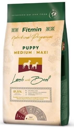 Hrana uscata pentru caini Fitmin Medium/Maxi Puppy Lamb&Beef 2.5kg