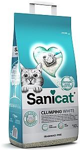 Asternut pentru litiere Sanicat CLUMPING WHITE FRAGRANCE FREE 10l