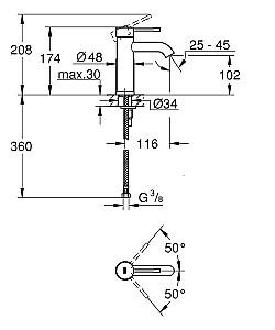 Baterie pentru lavoar Grohe Essence S BHG 24172AL1
