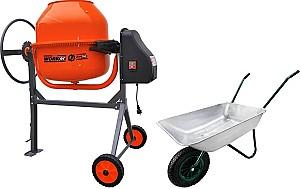 Betoniera TECHNOWORKER set 200 L (motor cupru) + roaba LUMAG 85 L cadou