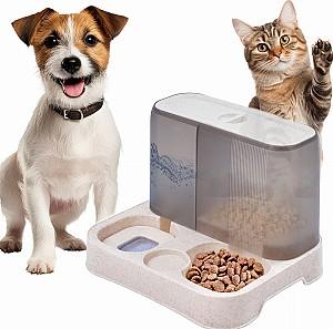 Dozator inteliligent de hrana Jumi 22x25x29cm Alb/Gri