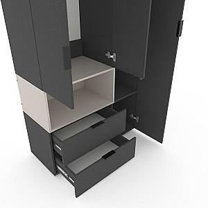 Dulap Nex Home A002L Antracit (Gri)/Cashmere (Bej)
