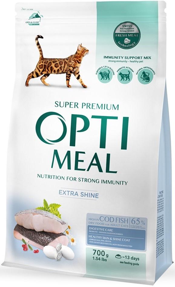 Hrana uscata pentru pisici Optimeal Adult Cat Extra Shine Cod Fish 700g