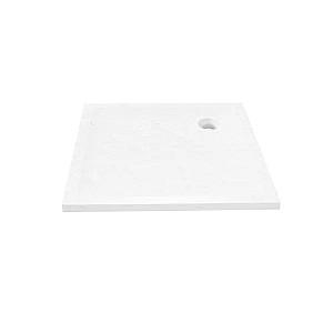 Cadita de dus New Trendy Mild Stone Rectangular White 90x90x4.5 B-0542