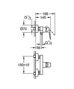 Baterie dus Grohe Cubeo 1018242430