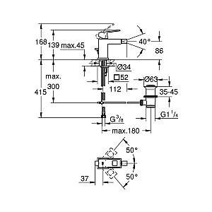 Baterie pentru bideu Grohe Eurocube 23138000