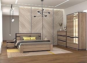 Set dormitor Yasen Geneva Wenge + Saltea Salt Confort Clasic 160x200
