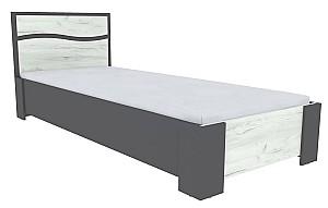 Pat copii Yasen Geneva 0.8 m Grafit / Stejar Kraft Alb + Saltea Salt Confort Clasic 80x200