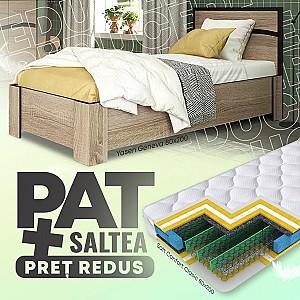 Pat copii Yasen Geneva 0.8 m Somona Trufel / Wenge Magic + Saltea Salt Confort Clasic 80x200