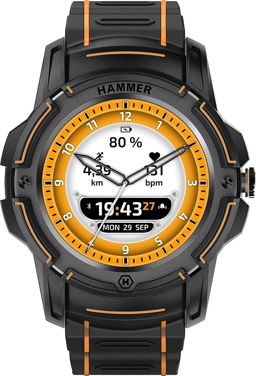 Ceas inteligent Hammer Watch Plus Black/Orange