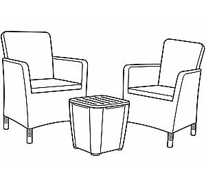 Set mobila de gradina Keter Trenton Cappucino (57681)