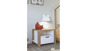 Noptiera Trendy Nisan 1600-025 Alb/Maro
