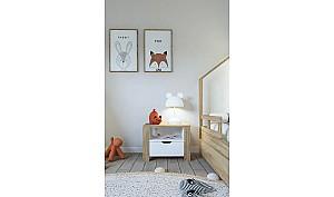 Noptiera Trendy Nisan 1600-025 Alb/Maro