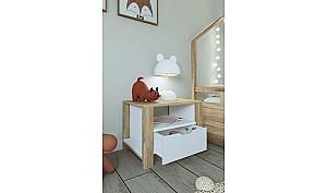Noptiera Trendy Nisan 1600-025 Alb/Maro