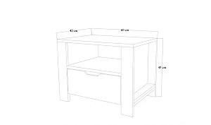 Noptiera Trendy Nisan 1600-025 Alb/Maro