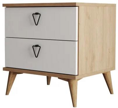 Noptiera Trendy Versa Stejar/Alb