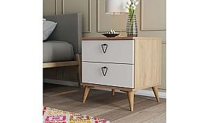 Noptiera Trendy Versa Stejar/Alb