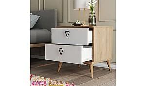 Noptiera Trendy Versa Stejar/Alb