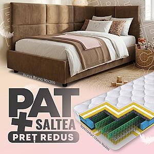 Pat copii Aurus Bruno 90x200 + Saltea Salt Confort Clasic 90x200