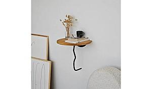 Raft de perete Trendy Leu Negru/Stejar