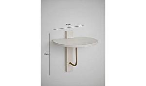 Raft de perete Trendy Reve Auriu/Alb