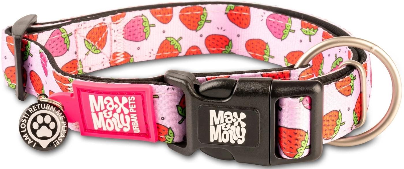 Zgarda pentru caini Max & Molly Smart ID Strawberry Dream M