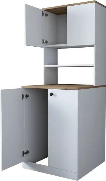 Dulap de baie Trendy KD102 - 2160 Alb/Nuc
