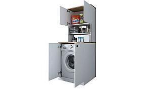 Dulap de baie Trendy KD102 - 2160 Alb/Nuc