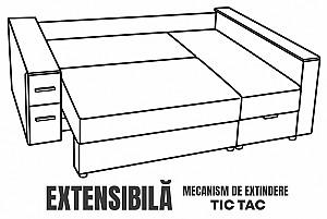 Canapea coltar Aurus Nicoli 255x150 cm Florida Bone