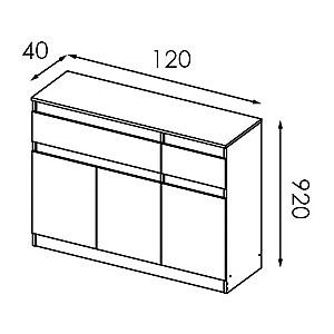 Comoda Modern Komfi 120 (Stejar craft alb)