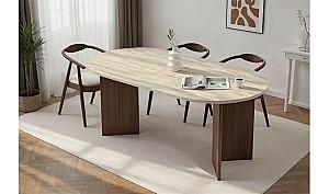 Masa Trendy Sablin Travertine/ Walnut