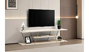 Tumba pentru televizor Trendy Canaz Travertin/Aur