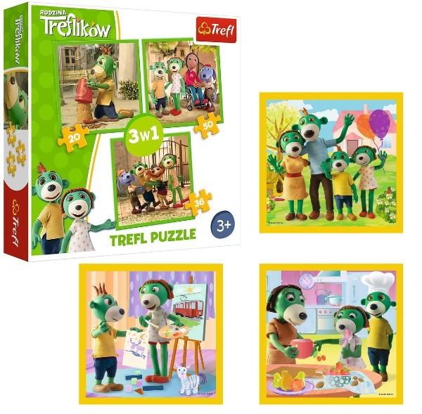 Puzzle Toys outlet „Familia Treflik” 3 în 1