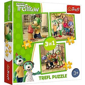Puzzle Toys outlet „Familia Treflik” 3 în 1