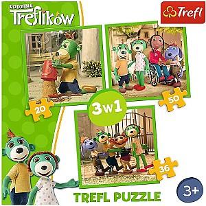 Puzzle Toys outlet „Familia Treflik” 3 în 1