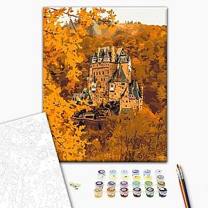 Tablou pe numere BrushMe Castel de toamnă (în cutie)