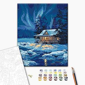 Tablou pe numere BrushMe Aurora polară (în cutie)