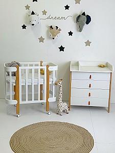Comoda copii IngVart Scandi Alb/Natural (Bej)