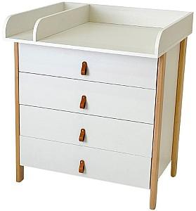 Comoda copii IngVart Scandi Alb/Natural (Bej)