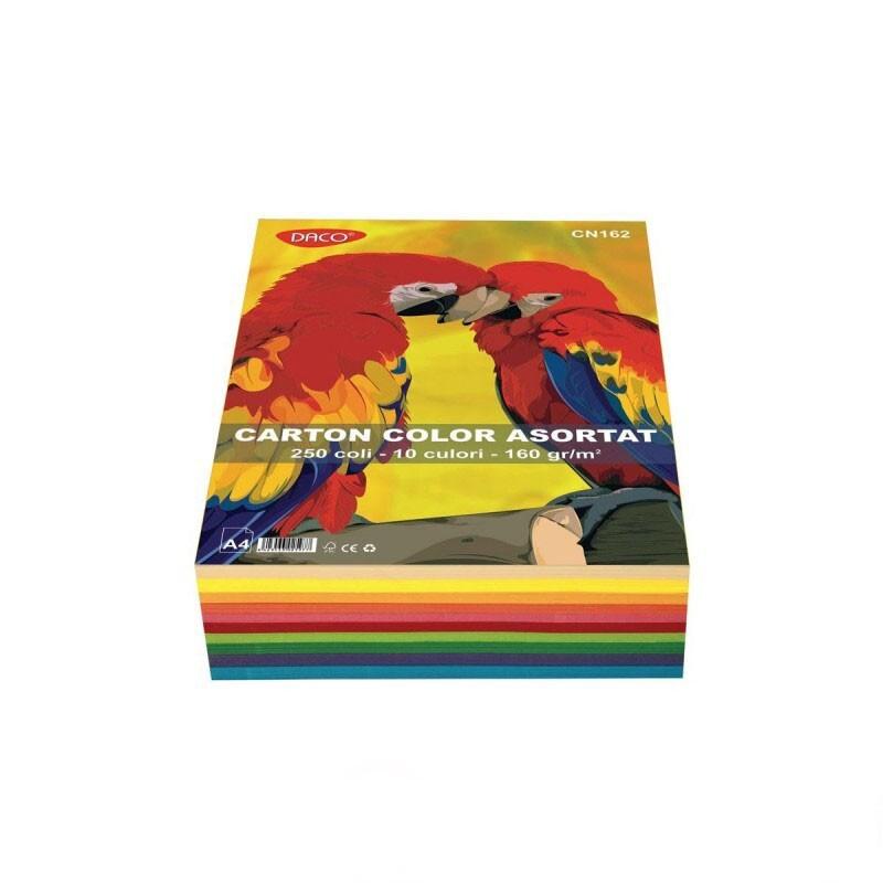Hirtie colorata imprimanta Daco A4, 250 file, 160 g/m2, 10 culori, CN162
