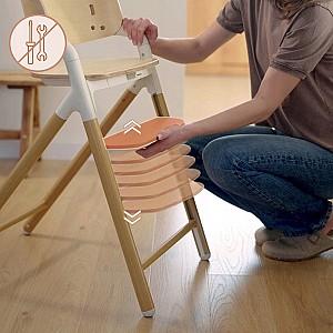 Scaun de masa multifunctional Lionelo Celia White Natural Wood