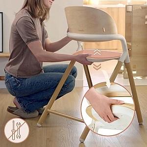 Scaun de masa multifunctional Lionelo Celia White Natural Wood