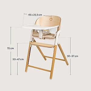 Scaun de masa multifunctional Lionelo Celia White Natural Wood