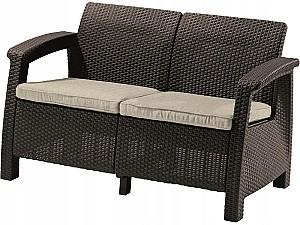 Canapea pentru gradina Keter Corfu II Love Seat Maro/Bej (258946)