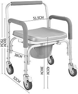 Scaun de baie pentru persoane cu dizabilitati 4Life AT48 Mobile Black