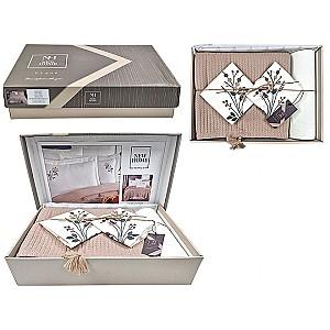 Albituri de pat Newhome NH Pike Cappuccino cu broderie