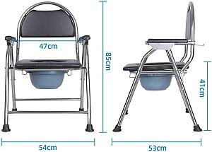 Scaun de baie pentru persoane cu dizabilitati 4Life AT48 Folden Black
